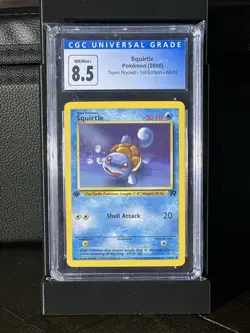 CGC 8.5 Squirtle Team Rocket 1st Edition 68/82 Pokemon Card - Image 1