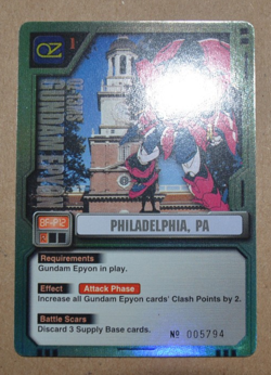GUNDAM MS WAR TCG 2001 BANDAI FOIL PROMO BF-P12 PHILADELPHIA, PA. EVENT CARD - Image 1