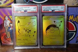 Pikachu V SWSH145 PSA 9 + Poke Ball 146 PSA 9 Both Promo Pokemon Cards Graded - Image 1