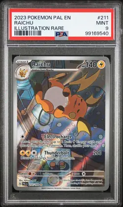 2023 POKEMON PAL EN-PALDEA EVOLVED ILLUSTRATION RARE #211 RAICHU PSA 9 - Image 1