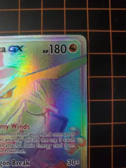 Rayquaza GX 177/168 Rainbow Secret Rare Full Art Pokemon TCG NM With Hard Case - Image 3