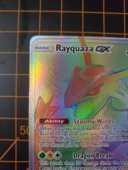 Rayquaza GX 177/168 Rainbow Secret Rare Full Art Pokemon TCG NM With Hard Case - Image 4
