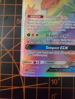 Rayquaza GX 177/168 Rainbow Secret Rare Full Art Pokemon TCG NM With Hard Case - Image 5