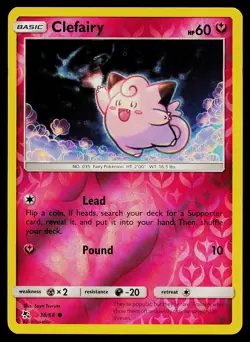 Pokemon Hidden Fates 38/68 Clefairy Reverse Holo Near Mint - Image 1