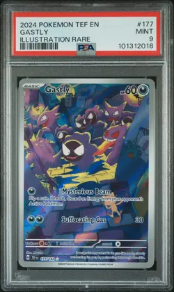 2024 POKEMON TEF EN-TEMPORAL FORCES ILLUSTRATION RARE #177 GASTLY PSA 9 - Image 1