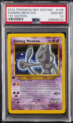 2002 POKEMON NEO DESTINY 1ST ED #109 SHINING MEWTWO PSA 10 - Image 1