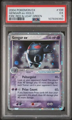 2004 POKEMON EX FIRE RED & LEAF GREEN #108 GENGAR EX-HOLO PSA 5 - Image 1