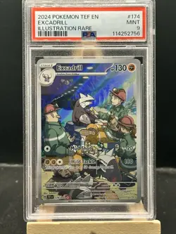 Excadrill 174/162 Illustration Rare Holo 2024 Pokemon Temporal Forces PSA 9 Mint - Image 1