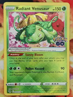Radiant Venusaur 004/078 Pokemon GO Holo - Image 1