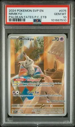 Mimikyu Paldean Fates Pokemon Center Promo 075 - SVP EN - PSA 10 - Image 1