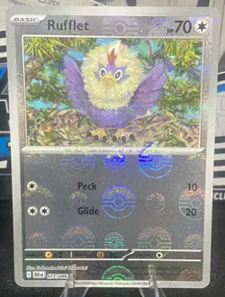 Pokemon TCG: Rufflet Master Ball Pattern 077/086 Black Bolt Holo English NM - Image 1