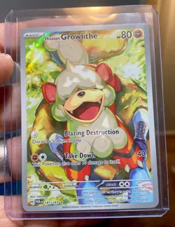 Pokemon TCG Hisuian Growlithe 181/167 Twilight Masquerade Illustration Rare Holo - Image 1
