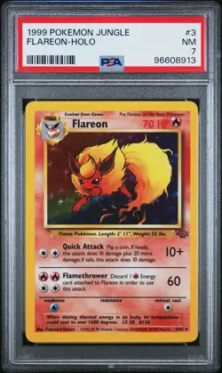 1999 POKEMON JUNGLE #3 FLAREON-HOLO PSA 7 - Image 1