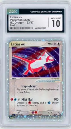2003 Pokemon EX Dragon Latias ex Holo #93/97 Gem Mint CGC 10 - Image 1