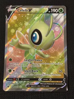 2021 POKEMON CHILLING REIGN CELEBI V 160/198 FULL ART HOLO - Image 1