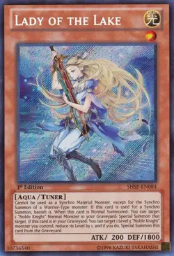 Yugioh! LP Lady of the Lake - SHSP-EN084 - Secret Rare - 1st Edition Lightly Pla - Image 1
