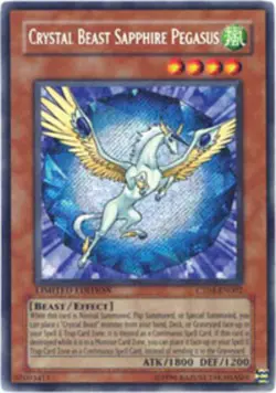 Yugioh! LP Crystal Beast Sapphire Pegasus - CT04-EN002 - Secret Rare - Limited E - Image 1