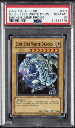 2002 YU-GI-OH! SHONEN JUMP PROMO #001 BLUE-EYES WHITE DRAGON PSA 10 - Image 1