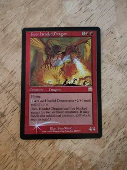 Two-Headed Dragon Foil Card collectible game used rare duel monsters - Image 1