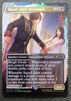 Squall SeeD Mercenary MTG FOIL Borderless Prize Promo Used - Image 1