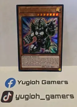 YUGIOH DINOWRESTLER PANKRATOPS DUDE 1ST EDITION ULTRA LIGHT PLAYED - Image 1
