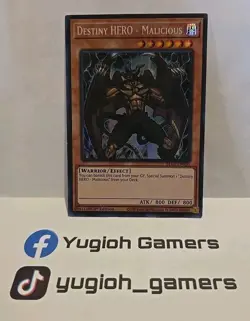 YUGIOH DESTINY HERO MALICIOUS ULTRA BLC1 1ST EDITION LIGHT PLAYED - Image 1