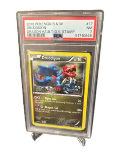2012 PSA 7 Pokemon Dragon Vault Stamp Druddigon 17/20 Card NM B&W POP 7 - Image 1