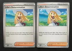 2 X Lillie’s Determination 119/132 Mega Evolution Pokemon Cards Useful Trainer - Image 1