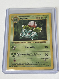 Ivysaur 30/102 1st Edition - Base Set Shadowless - LP Pokemon TCG Card - Rare - Image 1