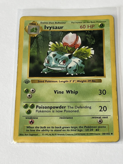 Ivysaur 30/102 1st Edition - Base Set Shadowless - LP Pokemon TCG Card - Rare - Image 3
