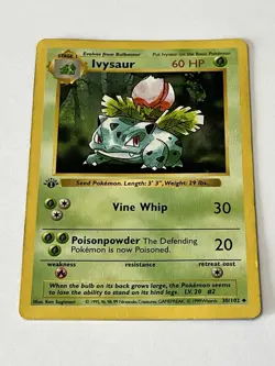 Ivysaur 30/102 1st Edition - Base Set Shadowless - LP Pokemon TCG Card - Rare - Image 5