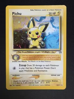 Pokemon Neo Genesis 2000 Pichu TCG Card 12/111 Rare Holo - Image 1