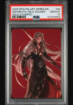 Final Fantasy Sephiroth Fabled Soldier Gold Stamp Art Card PSA 10 Gem Mint - Image 1
