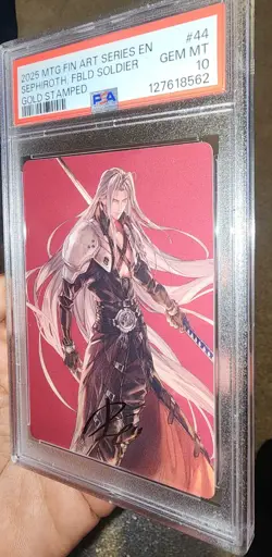 Final Fantasy Sephiroth Fabled Soldier Gold Stamp Art Card PSA 10 Gem Mint - Image 2