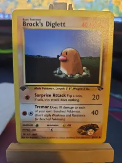 Pokemon Brock's Diglett Gym Challenge 67/132 1st Edition Common Card NM Clean! - Image 1