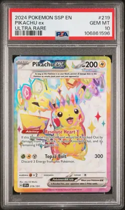 2024 Pokemon SSP en Pikachu EX Ultra Rare Card #219 - Image 1