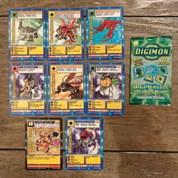 Vtg Original 1999 Digimon Cards Lot Bo-22 26 12 14 13 LadyDevimon Jagamon TCG - Image 1