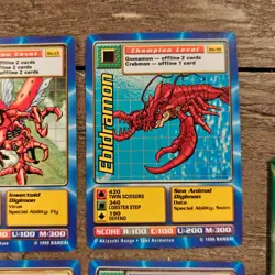 Vtg Original 1999 Digimon Cards Lot Bo-22 26 12 14 13 LadyDevimon Jagamon TCG - Image 4