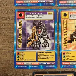 Vtg Original 1999 Digimon Cards Lot Bo-22 26 12 14 13 LadyDevimon Jagamon TCG - Image 5
