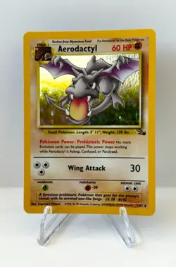 Aerodactyl 1/62 Pokemon Card TCG Fossil Unlimited Holo MP - Image 1