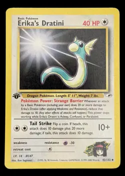 Pokemon TCG Erika's Dratini Gym Heroes 42/132, Regular 1st Edition Uncommon Card - Image 1