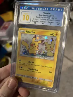 *POP 1* 2019 Pokemon Pikachu Holo #SM162 Team Up Blister Promo CGC PERFECT 10 - Image 3