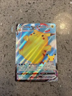 Pokemon Celebrations Surfing Pikachu VMAX Holo Ultra Rare Card 009/025 NM - Image 1