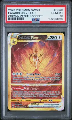 2023 POKEMON SWORD AND SHIELD CROWN ZENITH GG70 FULL ART/ARCEUS VSTAR PSA 10 - Image 1