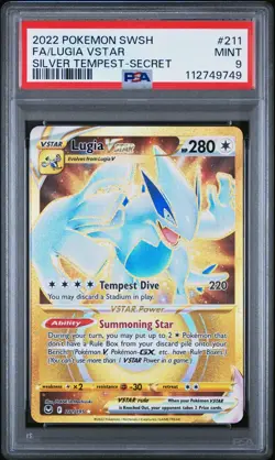 2022 POKEMON SWORD & SHIELD SILVER TEMPEST FA/LUGIA VSTAR -SECRET PSA 9 - Image 1