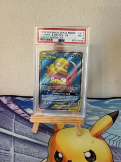 2019 POKEMON SUN & MOON UNIFIED MINDS #217 FULL ART/SLOWPOKE & PSYDUCK GX PSA 9 - Image 1