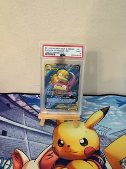 2019 POKEMON SUN & MOON UNIFIED MINDS #217 FULL ART/SLOWPOKE & PSYDUCK GX PSA 9 - Image 2