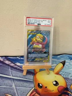 2019 POKEMON SUN & MOON UNIFIED MINDS #217 FULL ART/SLOWPOKE & PSYDUCK GX PSA 9 - Image 3