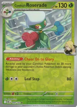 POKEMON - CYNTHIA'S ROSERADE - 008/182 - DESTINED RIVALS - REVERSE HOLO - Image 1