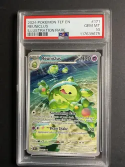 Reuniclus 171 PSA 10 2024 Pokemon TEF EN Illustration Rare - Image 1